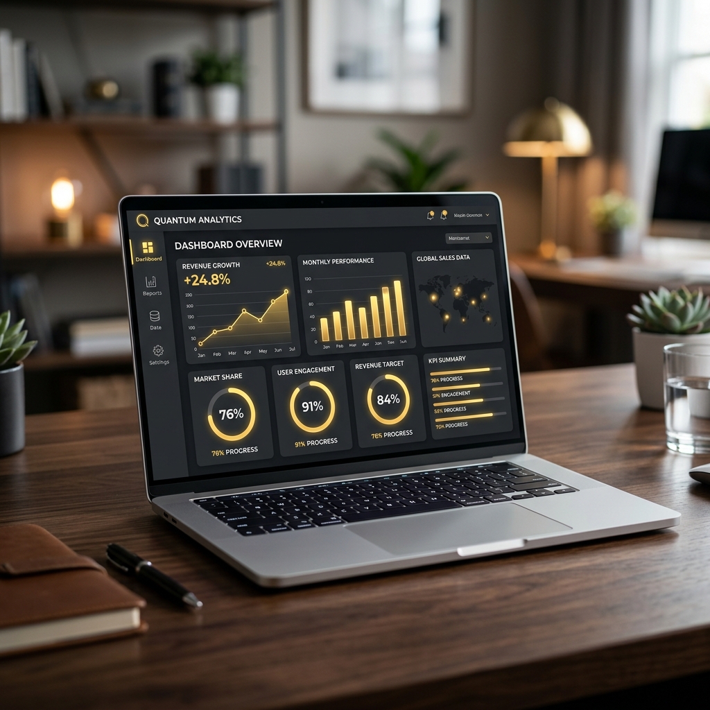 Mockup de painel administrativo em notebook